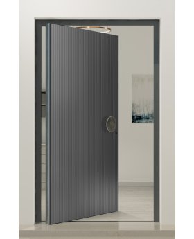 PIVOT V62 - aluminum pivot entry door with vertical milling