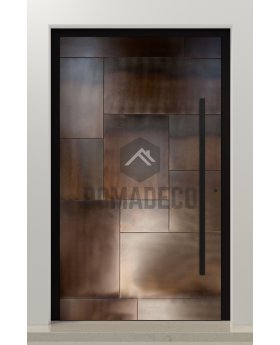 PIVOT M23 - aluminum pivot door with squareds in liquid metal