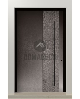 PIVOT M27 - aluminum pivot door with door with brown texture of milled metal