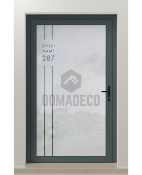 PIVOT Glass S23 - aluminum frosted pivot door with with with transparent home adress
