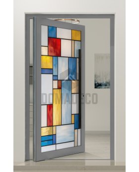 PIVOT SG1 - Stained Glass external aluminum pivot door