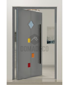PIVOT Tonel - pivot door with tempered glass insert
