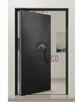 PIVOT V63 - aluminum pivot entry door with milled pattern