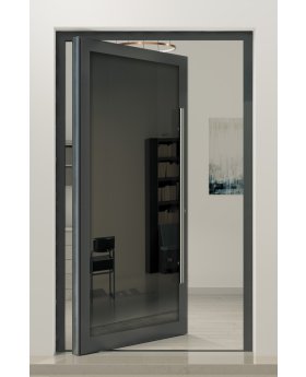 PIVOT VL19 - Lacobel glass coated with a high-quality paint aluminium pivot door