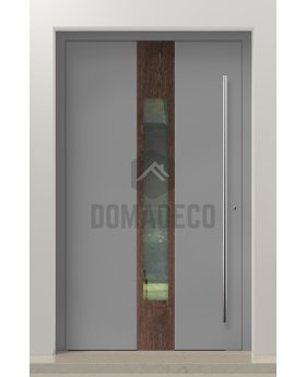 LIM V08 - aluminum front door with wooden decor