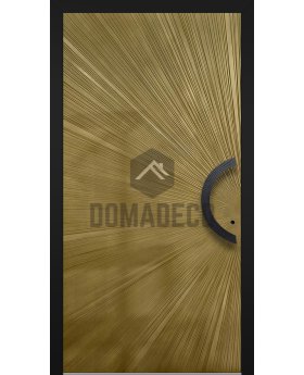 LIM M8 - hinged aluminium front door with gold texture of milled metal