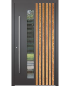 LIM RAIL4 - aluminum entry door with vertical slats made of aluminum profiles