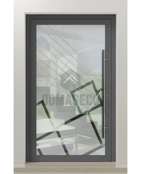 LIM Glass S14 - main frosted door with transparent decor