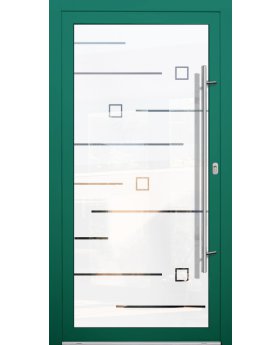 LIM Glass S20 - aluminium front door milk with transparent decor
