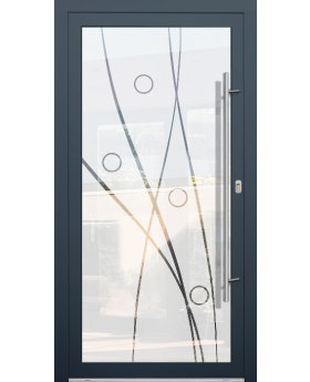 LIM Glass S22 - aluminium front door milk with transparent decor