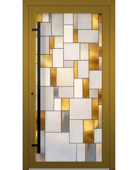 LIM SG2 - Custom Stained Glass external aluminum hinged door