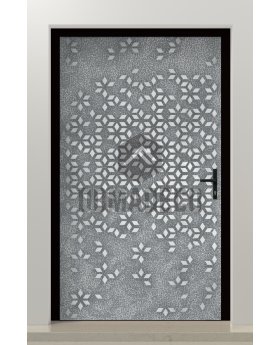 PIVOT Squares - pivot door with squares texture of milled metal