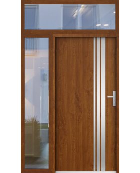 custom configuration - STA steel door with left and top glass panel (view from the outside)