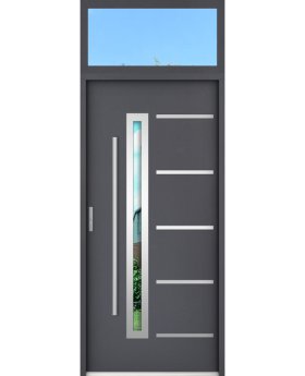 custom configuration - STA anti-burglary steel door with top glass panel 