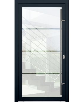 LIM Glass S3 - frosted main door with three transparent stripe