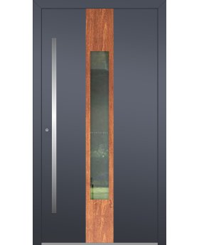LIM V08 - aluminum front door with wooden decor