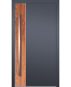 LIM V22 - aluminum front door with wooden decor
