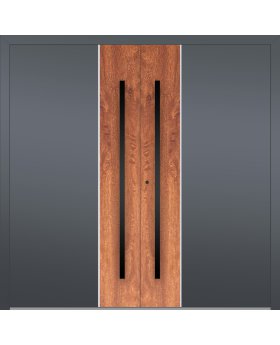 LIM v22 double - double aluminum front door with wooden decor