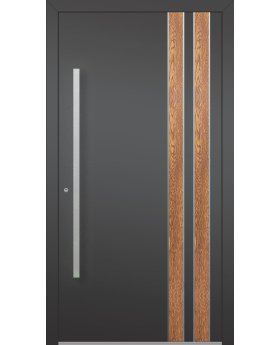 LIM V28 - aluminum entrance door with wooden decor