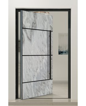 PIVOT V42 - aluminum front door pivot with white rock stone texture