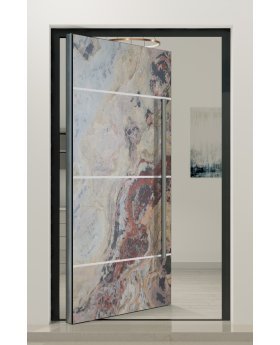 PIVOT V46 - aluminum door pivot with with sand rock stone veneer