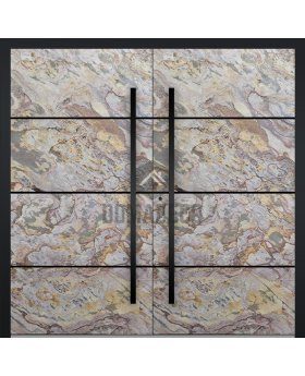 LIM V46 double - aluminum double front door with sand rock stone