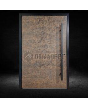 PIVOT V53 - rust aluminum pivot door covered with rust sintered quartz