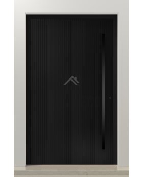 PIVOT V62 - aluminum pivot entry door with vertical milling