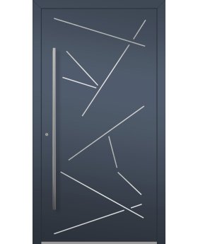 LIM Vario-inox - entrance aluminum front door with stripes