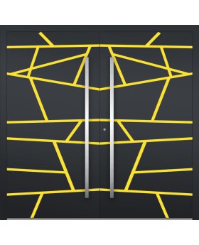 LIM W360 double - solid double aluminium door with stripes