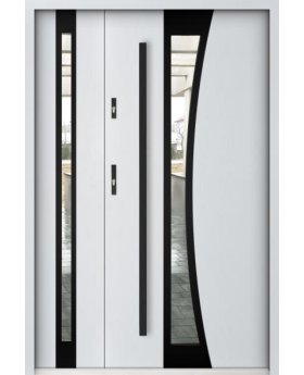 Sta Gemini Duo Noir - modern entrance door with side panel