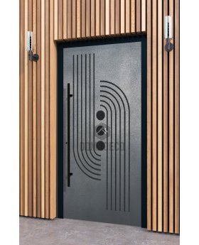 LIM M13 - aluminum door with grey texture of milled metal