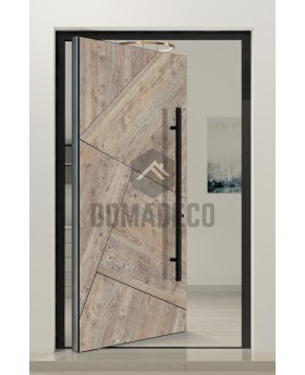 PIVOT WOODLINE 3 - pivot door covered Fir Platinum wood imitation