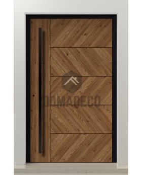 LIM WOODLINE 4 - aluminum wood-like entry door covered Creek Larch High Pressure Laminate