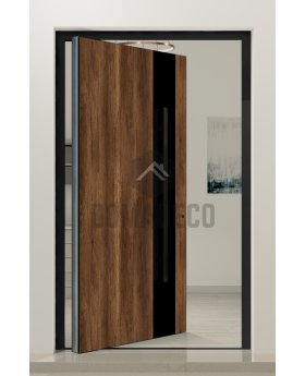 PIVOT WOODLINE 5 - pivot door covered Barrique Oak High Pressure Laminate wood imitation