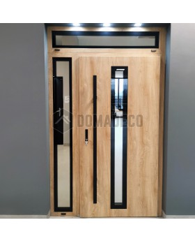 custom configuration - Fargo door with left and top sidelight (view from the outside)