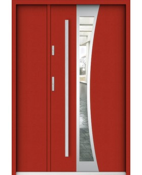 Aluminum & Stainless steel Front door with left side panel Domadeco