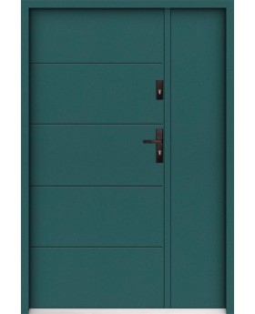 Aluminum & Stainless steel Front door with left side panel Domadeco