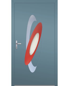 LIM INLAY  - Aluminum main door door with colourful ovals