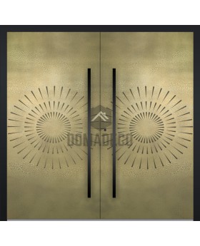 LIM M12 double - Aluminum hinged double door with gold texture of milled metal