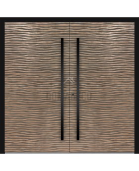 LIM M16 double - Aluminum front double entry door with texture of milled metal