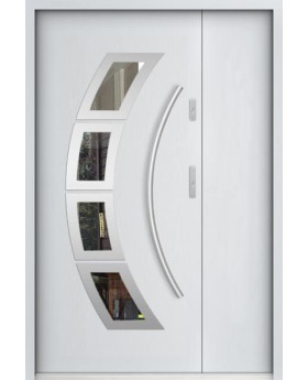Aluminum & Stainless steel Front door with left side panel Domadeco