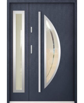 Aluminum & Stainless steel Front door with left side panel Domadeco