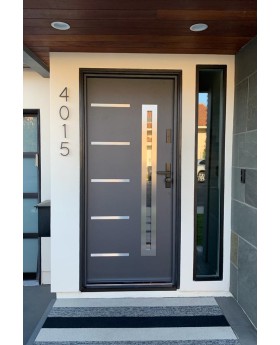 Security external dark anthracite steel single door 