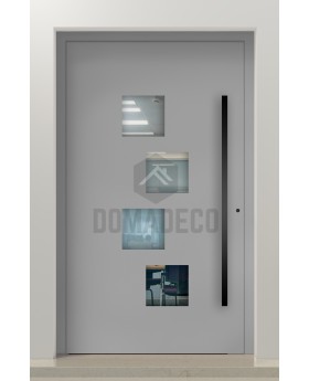 LIM 14E - modern aluminium door with four square windows