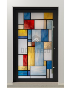 PIVOT SG1 - Stained Glass external aluminum pivot door