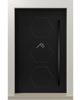  Black aluminium modern entry door