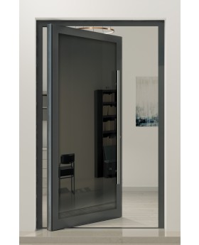 PIVOT VL19 - Lacobel glass coated with a high-quality paint aluminium pivot door