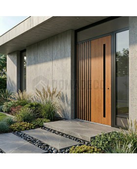 LIM RAIL6 door with right and top glass panel