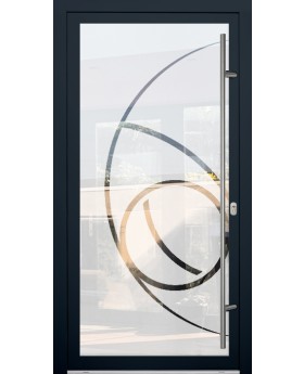 LIM-BATCH Glass S16 -  aluminum frosted front door with transparent decor